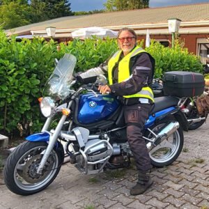 Michael mit seiner BMW